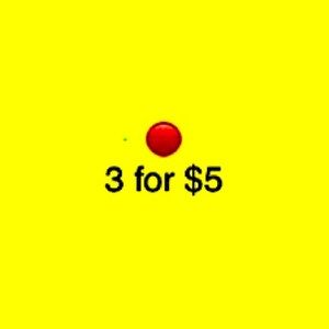 All items with 🔴 are 3 for $5